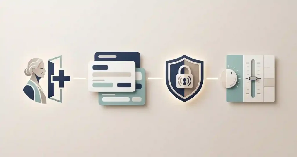 Account setup steps covering the 18 plus check, personal details, identity verification and optional limit setting